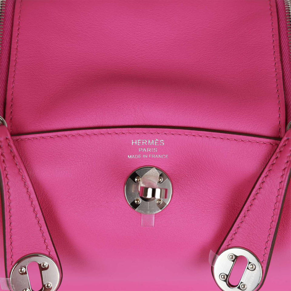 Hermes Mini Lindy Magnolia Swift Palladium Hardware