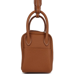 Hermes Mini Lindy Gold Clemence Palladium Hardware