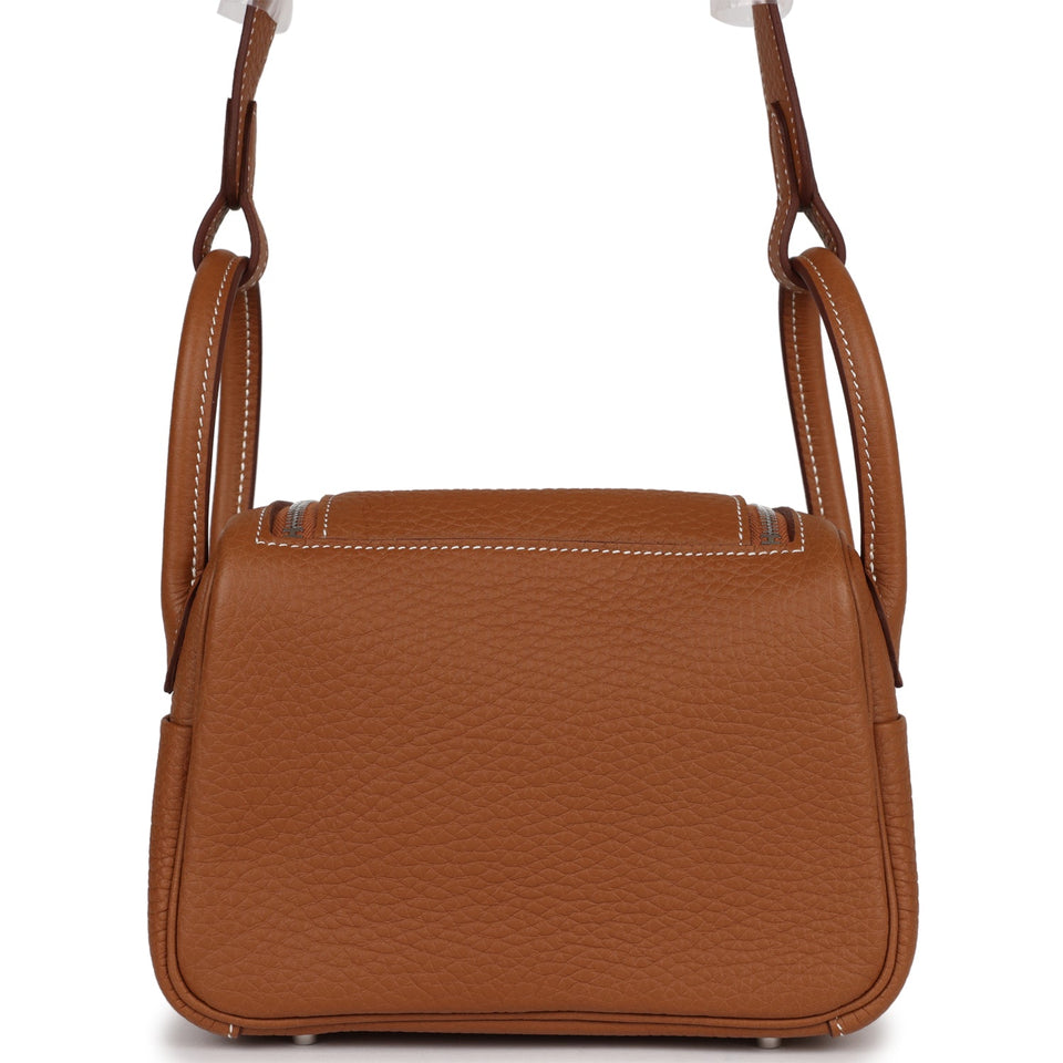 Hermes Mini Lindy Gold Clemence Palladium Hardware