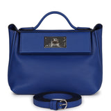 Hermes Mini 24/24 Bag Bleu Royal Evercolor and Swift Palladium Hardware