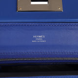 Hermes Mini 24/24 Bag Bleu Royal Evercolor and Swift Palladium Hardware