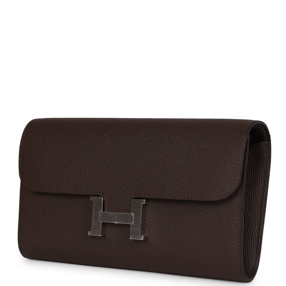 Hermes Constance Wallet To Go Chocolate Epsom Palladium Hardware