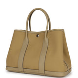 Hermes Garden Party 30 Poussiere Toile and Negonda Palladium Hardware