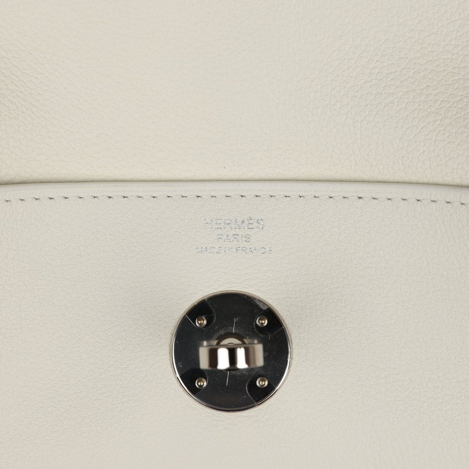 Hermes Lindy 26 White Evercolor Palladium Hardware