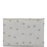 Hermes Calvi Card Holder Gris Perle Ostrich Palladium Hardware