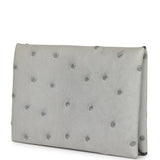 Hermes Calvi Card Holder Gris Perle Ostrich Palladium Hardware