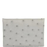 Hermes Calvi Card Holder Gris Perle Ostrich Palladium Hardware