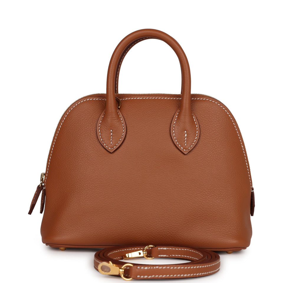 Hermes 1923 Bolide Mini Gold Evercolor Gold Hardware