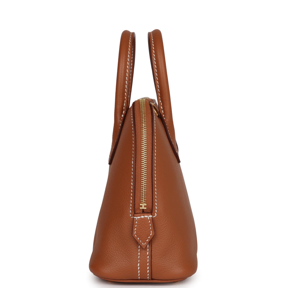 Hermes 1923 Bolide Mini Gold Evercolor Gold Hardware