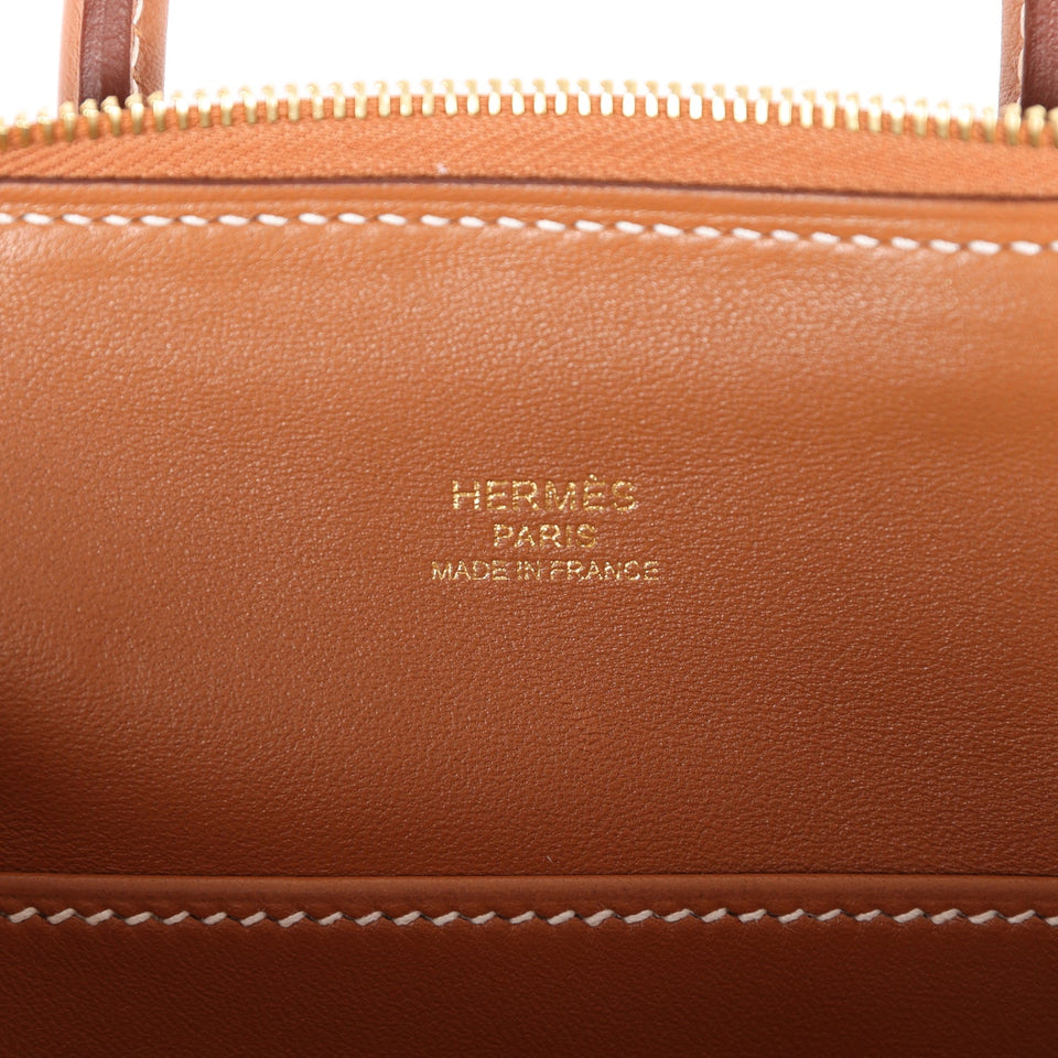 Hermes 1923 Bolide Mini Gold Evercolor Gold Hardware