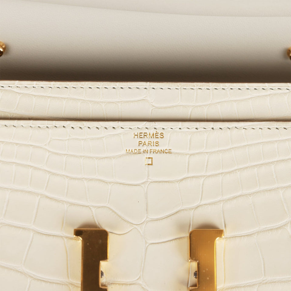 Hermes Constance Wallet To Go Beton Matte Alligator Gold Hardware