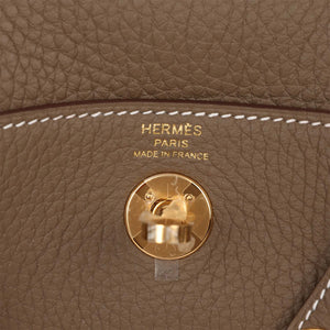 Hermes Mini Lindy Etoupe Clemence Gold Hardware