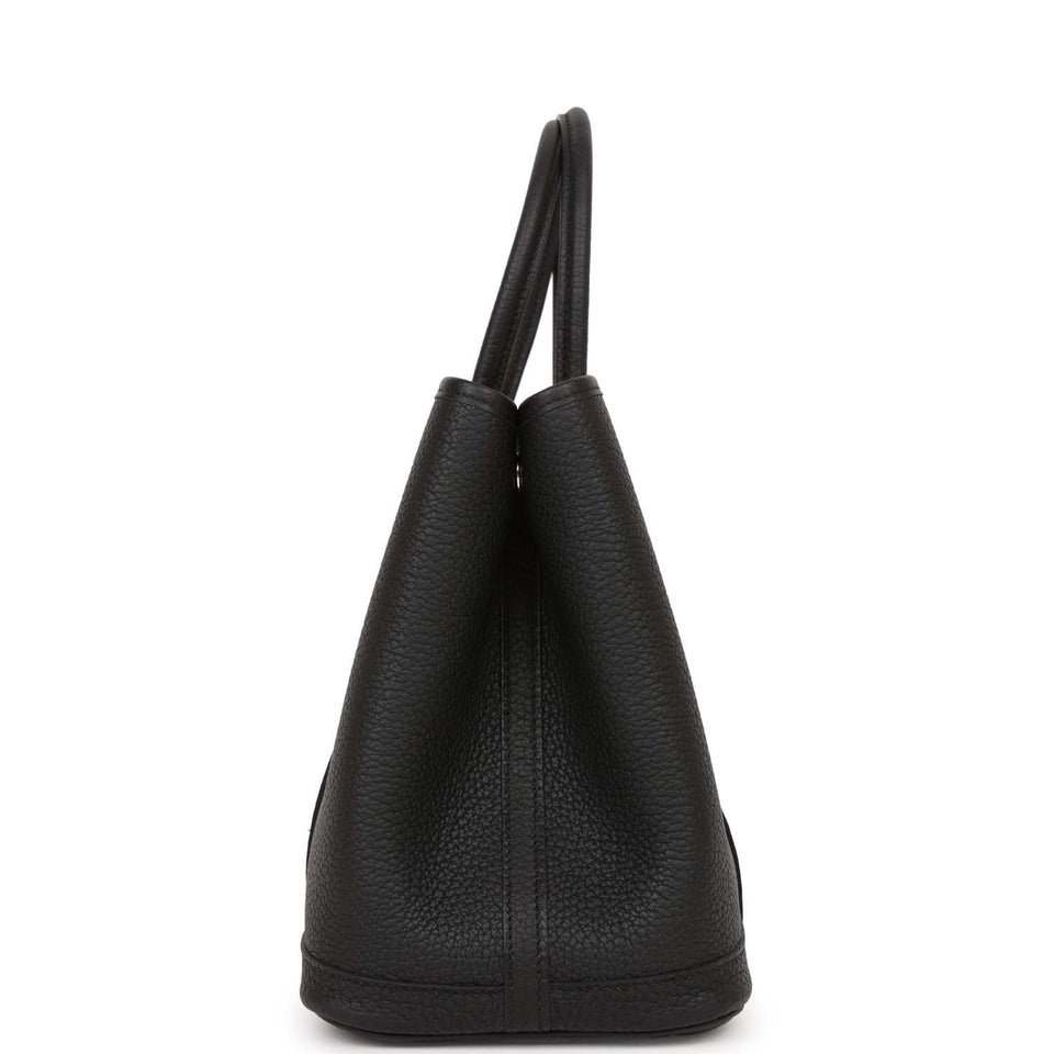 Hermes Garden Party 30 Black Negonda Palladium Hardware