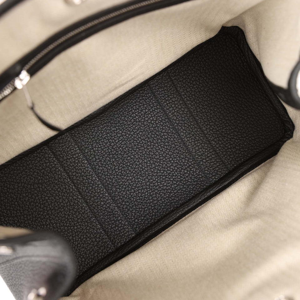 Hermes Garden Party 30 Black Negonda Palladium Hardware