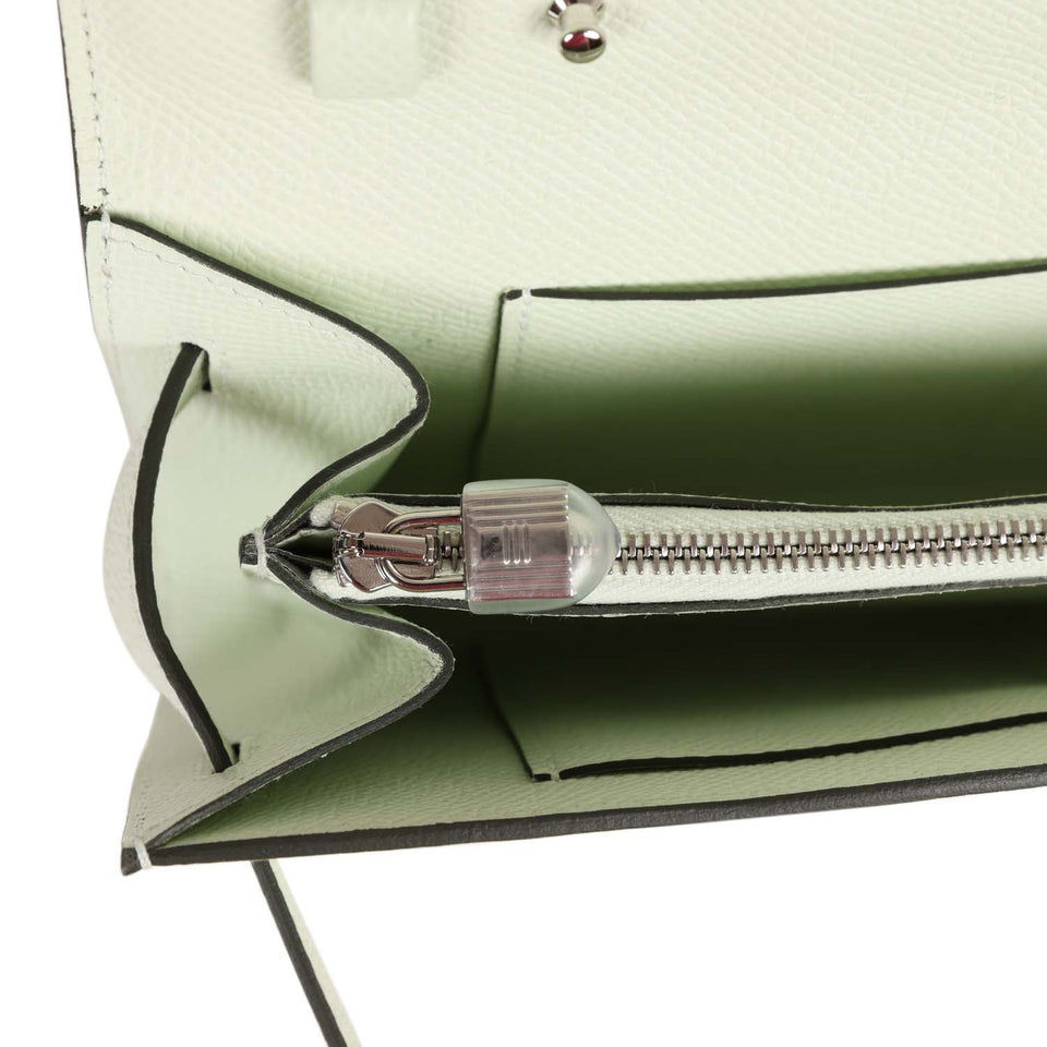 Hermes Kelly Wallet To Go Vert Fizz Epsom Palladium Hardware