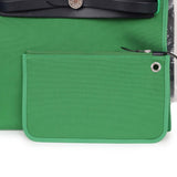 Hermes Herbag Zip PM 31 Bamboo Toile H/Bleu Indigo Vache Hunter Palladium Hardware