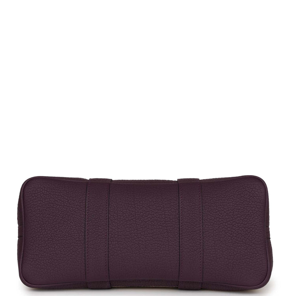 Hermes Garden Party 30 Cassis Negonda and Beton Toile Militaire Palladium Hardware