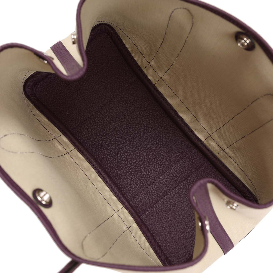 Hermes Garden Party 30 Cassis Negonda and Beton Toile Militaire Palladium Hardware