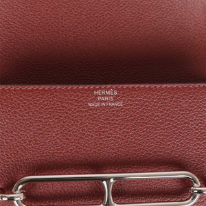 Hermes Roulis Slim Wallet Bi-Color Rouge H/Rose Azalee Evercolor Palladium Hardware