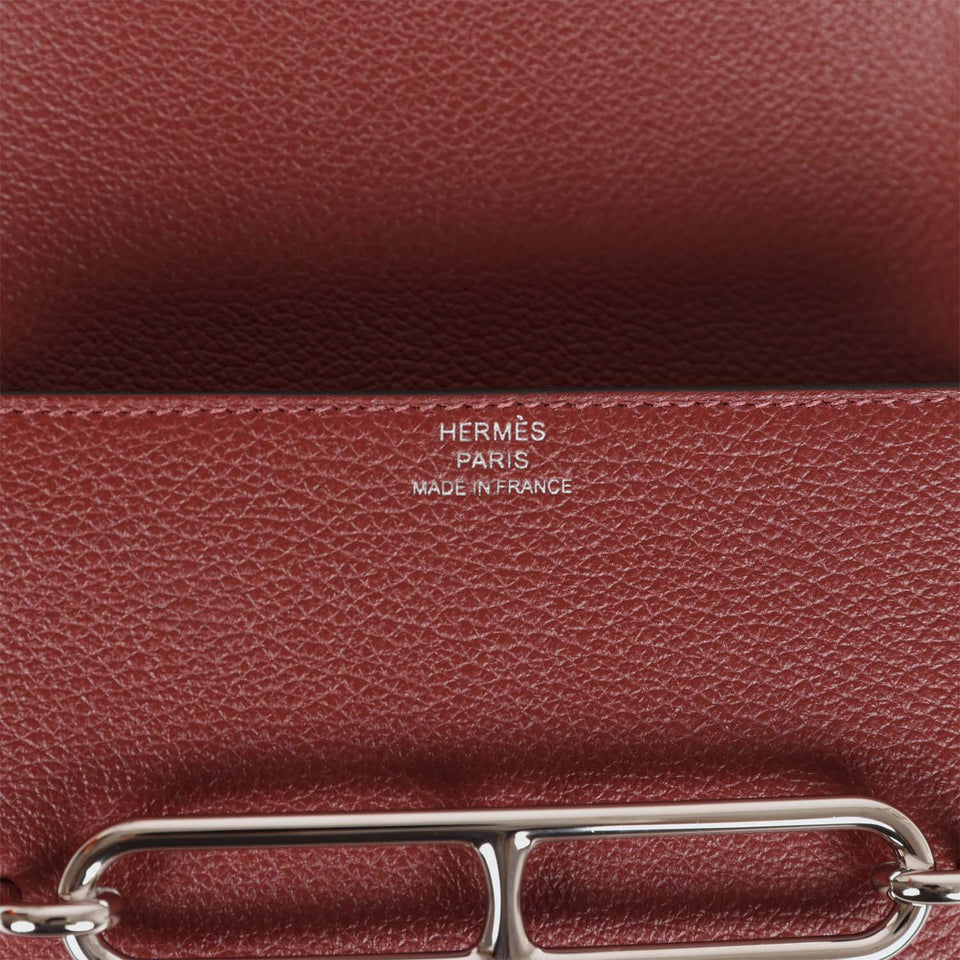 Hermes Roulis Slim Wallet Bi-Color Rouge H/Rose Azalee Evercolor Palladium Hardware