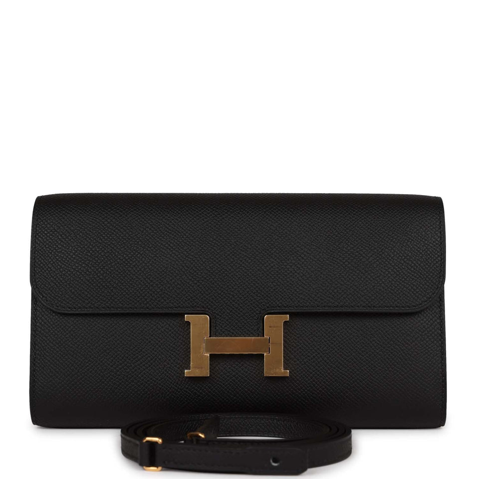 Hermes Constance Wallet To Go Black Epsom Gold Hardware
