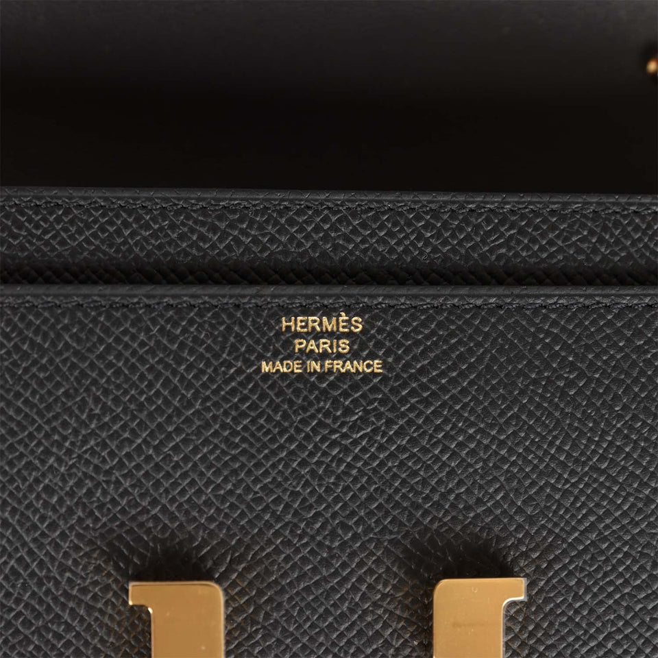 Hermes Constance Wallet To Go Black Epsom Gold Hardware