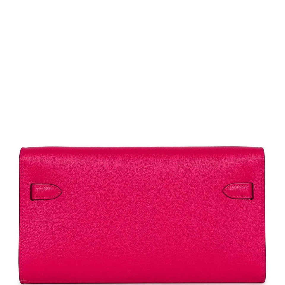 Hermes Kelly Wallet To Go Rose Mexico Chevre Palladium Hardware