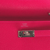 Hermes Kelly Wallet To Go Rose Mexico Chevre Palladium Hardware