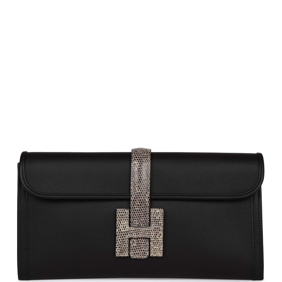 Hermes Jige Elan Touch Black Swift and Ombre Lizard