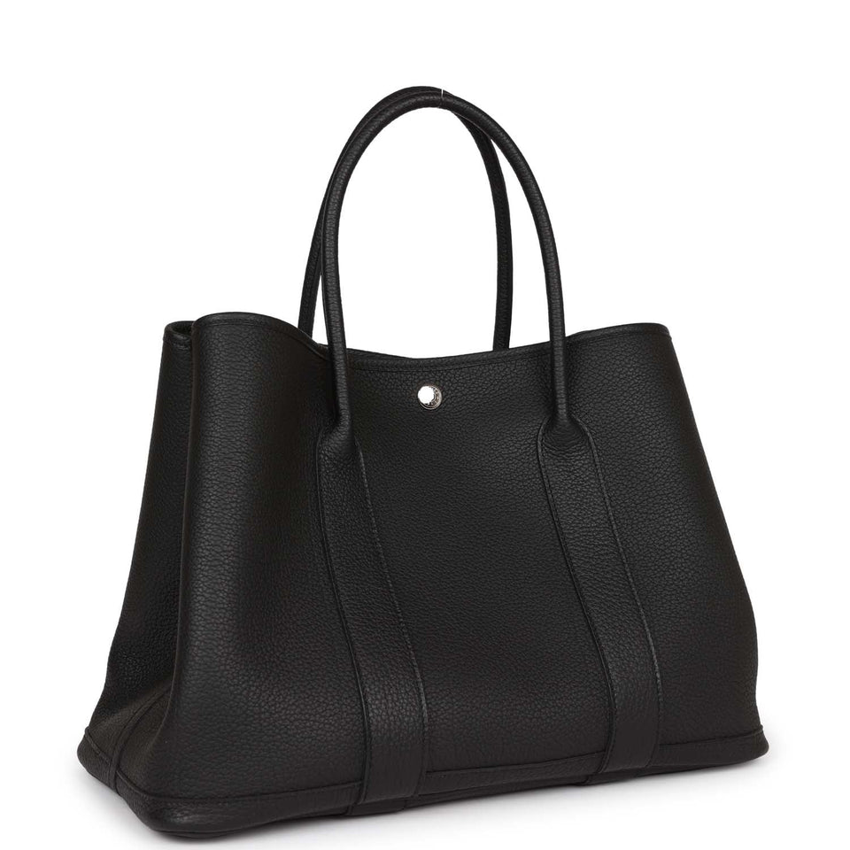Hermes Garden Party 36 Black Negonda Palladium Hardware