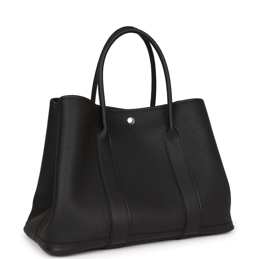Hermes Garden Party 36 Black Negonda Palladium Hardware