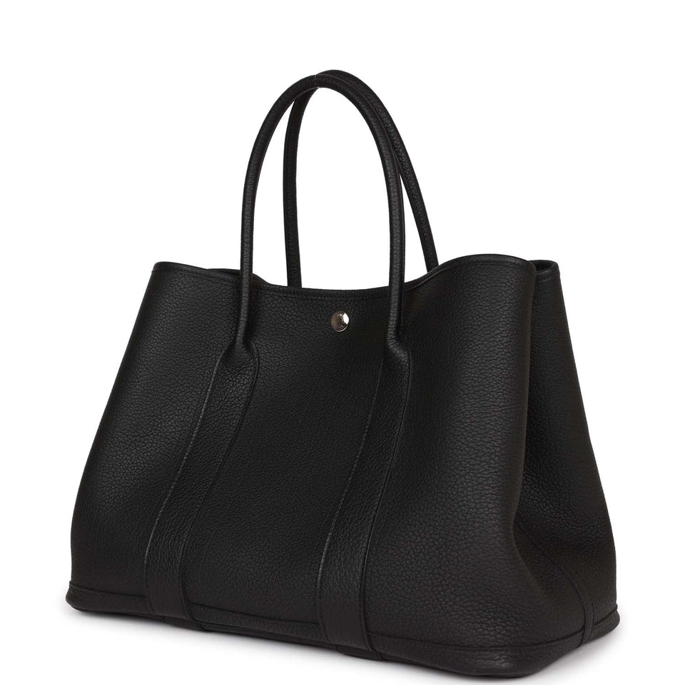 Hermes Garden Party 36 Black Negonda Palladium Hardware