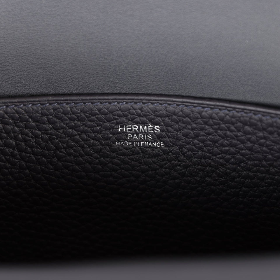 Hermes Halzan 25 Caban Clemence Palladium Hardware