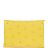 Hermes Calvi Card Holder Jaune Citron Ostrich Palladium Hardware