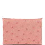 Hermes Calvi Card Holder Terre Cuite Ostrich Palladium Hardware