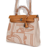 Hermes Herbag Zip PM 31 Brides de Gala Toile H Berline Natural Sable Palladium Hardware