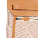 Hermes Herbag Zip PM 31 Brides de Gala Toile H Berline Natural Sable Palladium Hardware