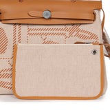 Hermes Herbag Zip PM 31 Brides de Gala Toile H Berline Natural Sable Palladium Hardware