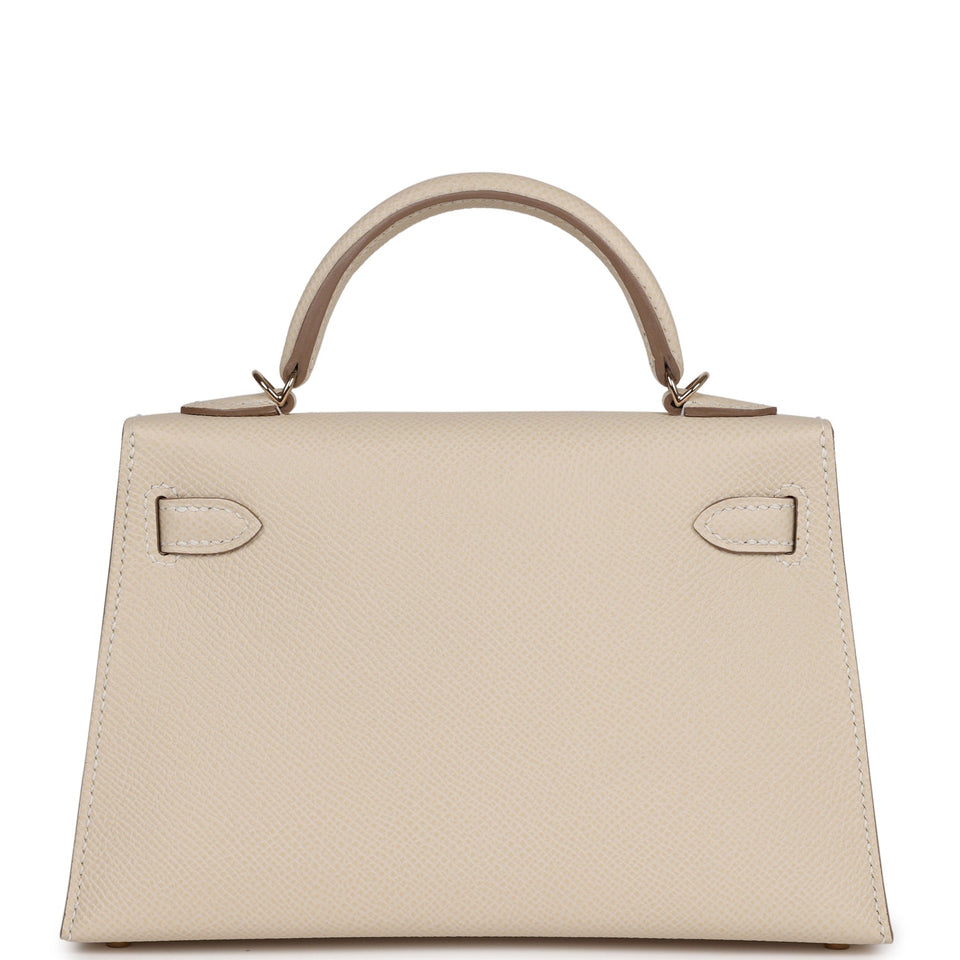 Hermes Kelly Sellier 20 Craie Verso Epsom Permabrass Hardware