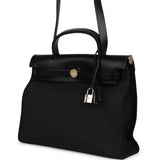 Hermes Herbag Zip PM 31 Black Toile H Berline Hunter Palladium Hardware