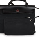 Hermes Herbag Zip PM 31 Black Toile H Berline Hunter Palladium Hardware