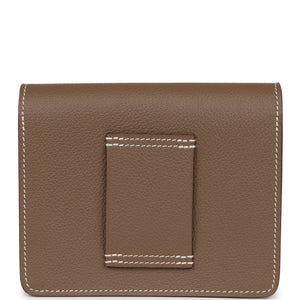 Hermes Roulis Slim Wallet Etoupe Evercolor Gold Hardware