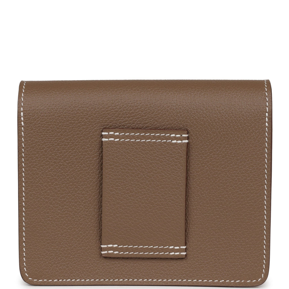 Hermes Roulis Slim Wallet Etoupe Evercolor Gold Hardware