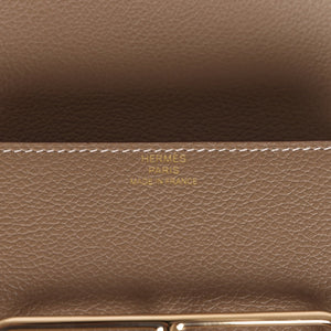 Hermes Roulis Slim Wallet Etoupe Evercolor Gold Hardware