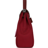 Hermes Herbag Zip Pm 31 Tri-Color Bubblegum/Rouge H/Rubis Toile and Vache Hunter Palladium Hardware
