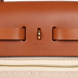Hermes Herbag Zip Pm 31 Ecru Beige and Naturel Viking Criss Toile Fauve Hunter Gold Hardware