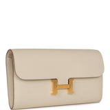 Hermes Constance To Go Wallet Craie Epsom Gold Hardware