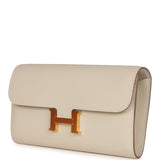 Hermes Constance To Go Wallet Craie Epsom Gold Hardware