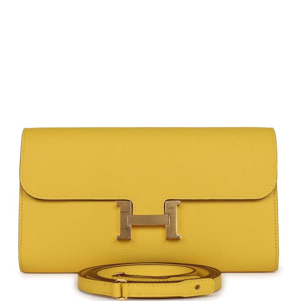 Hermes Constance To Go Wallet Jaune De Naples Epsom Gold Hardware