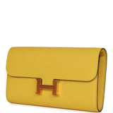 Hermes Constance To Go Wallet Jaune De Naples Epsom Gold Hardware